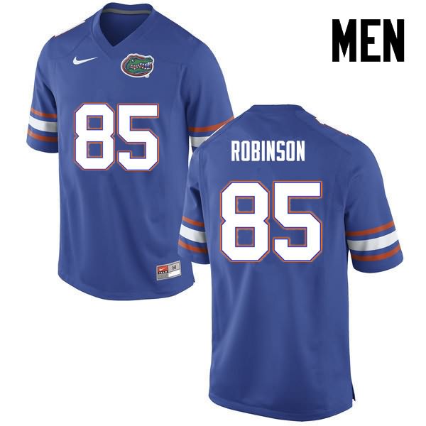 Men's NCAA Florida Gators James Robinson #85 Stitched Authentic Nike Blue College Football Jersey NNL3165YA